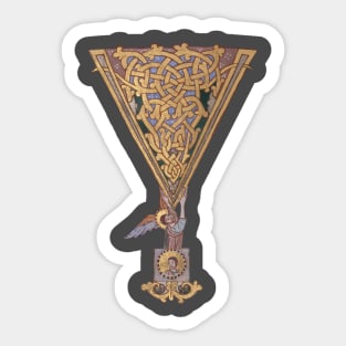 Illuminated Initial Y Sticker